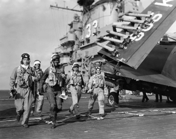 Jesse Brown US Navy Aboard Battleship During Korean War with F4U Corsair