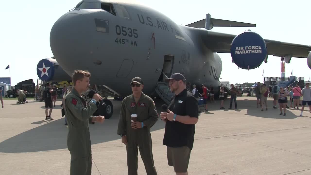 EAA AirVenture Plane Talk:   C-17 with Lt Col Dustin Johnson & Sr Airmen August Russ